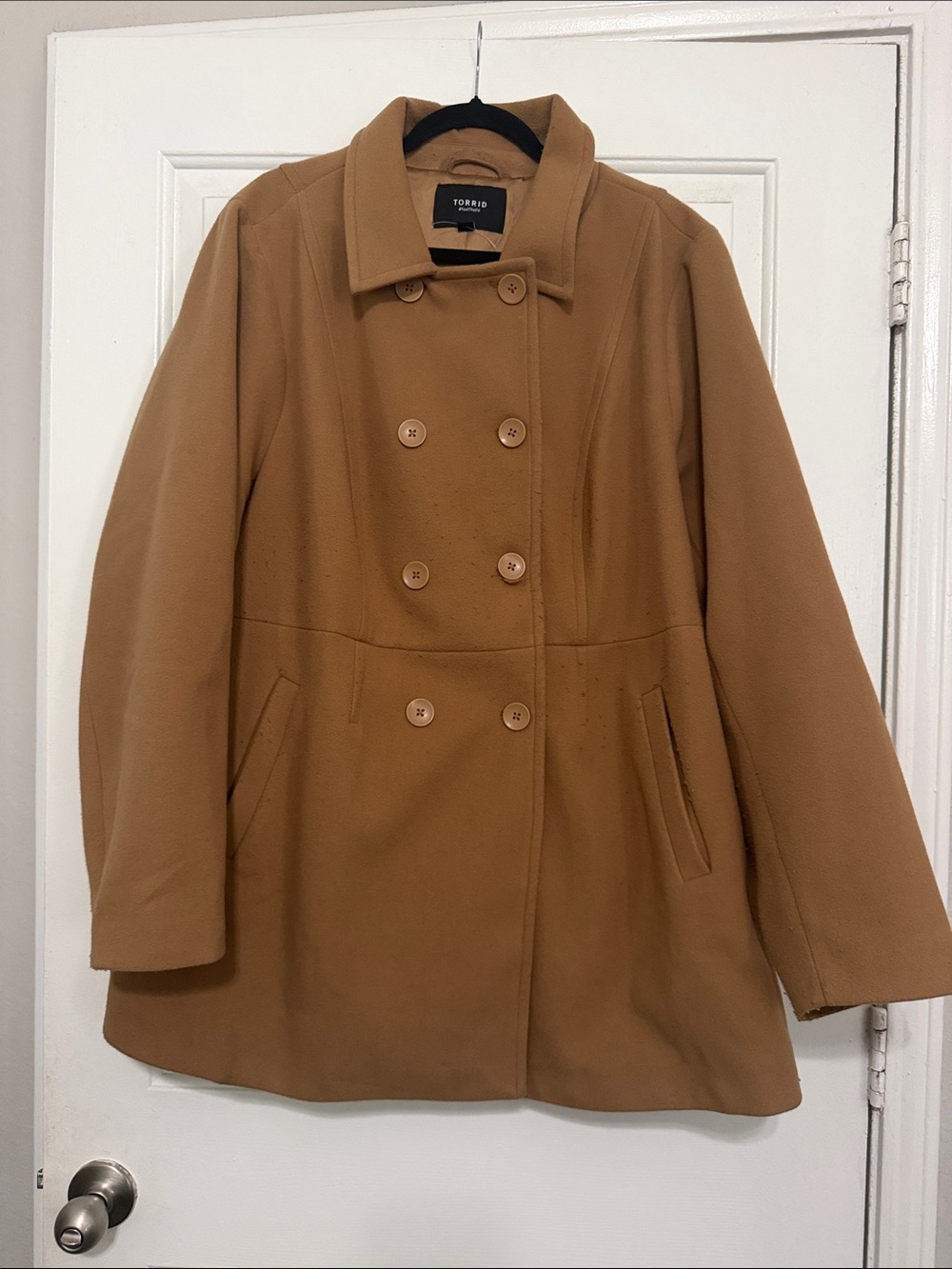 torrid Double-Breasted Camel-Tone Pea Coat